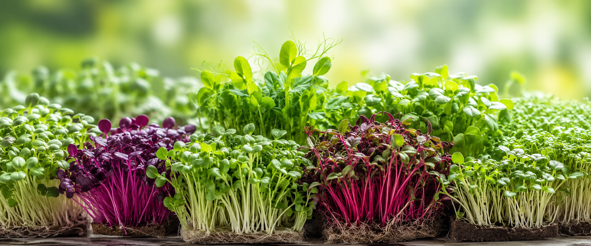 Fresh trays of microgreens