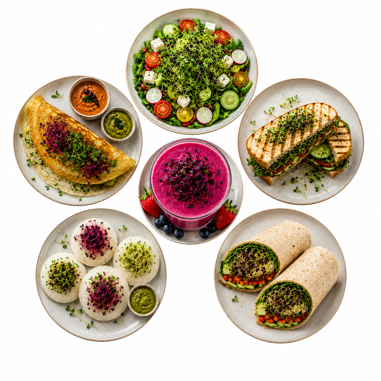 Fresh microgreens serving idea