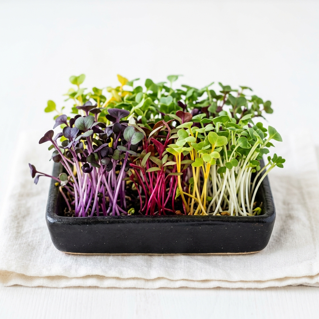 Mixed microgreens tray